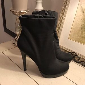 Charles black platform booties